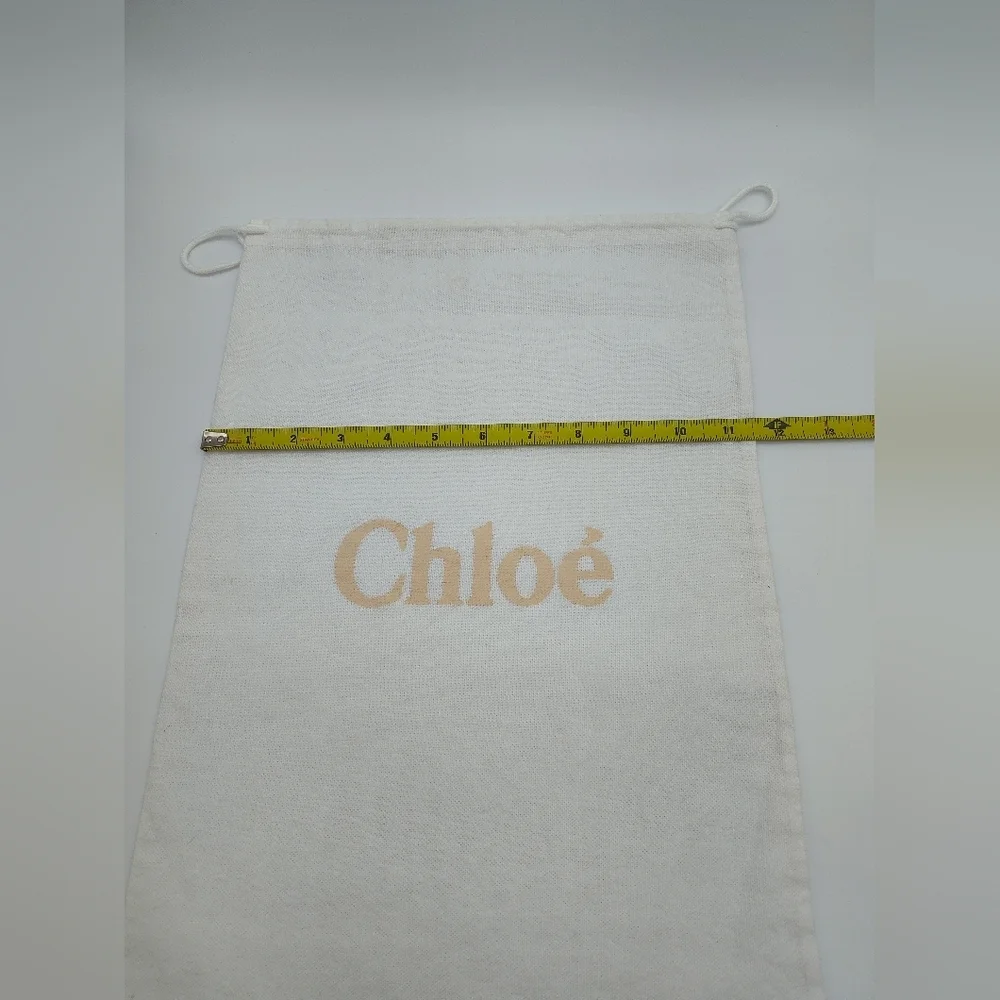 CHLOÉ Dust Bags Set 2 Canvas Drawstring 16.5x11.5 Replacement Storage - Picture 4 of 4